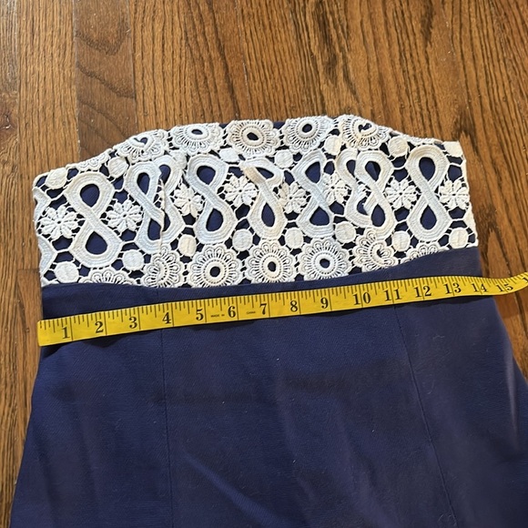 Lilly Pulitzer Bowen Navy Lace Strapless Dress - Picture 6 of 10